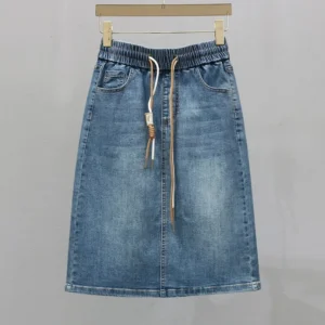 Jupe En Jean Grande Taille À Lacet