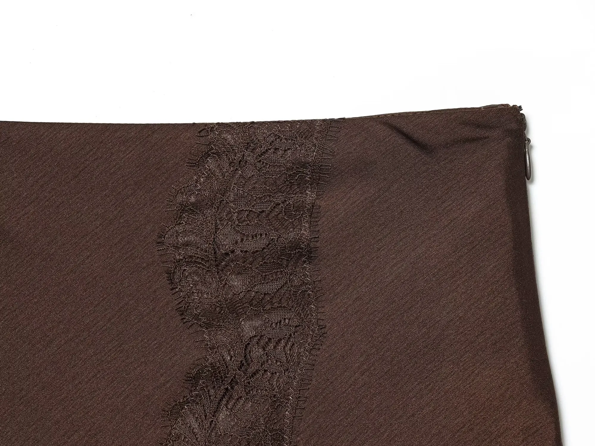 jupe midi en coton marron
