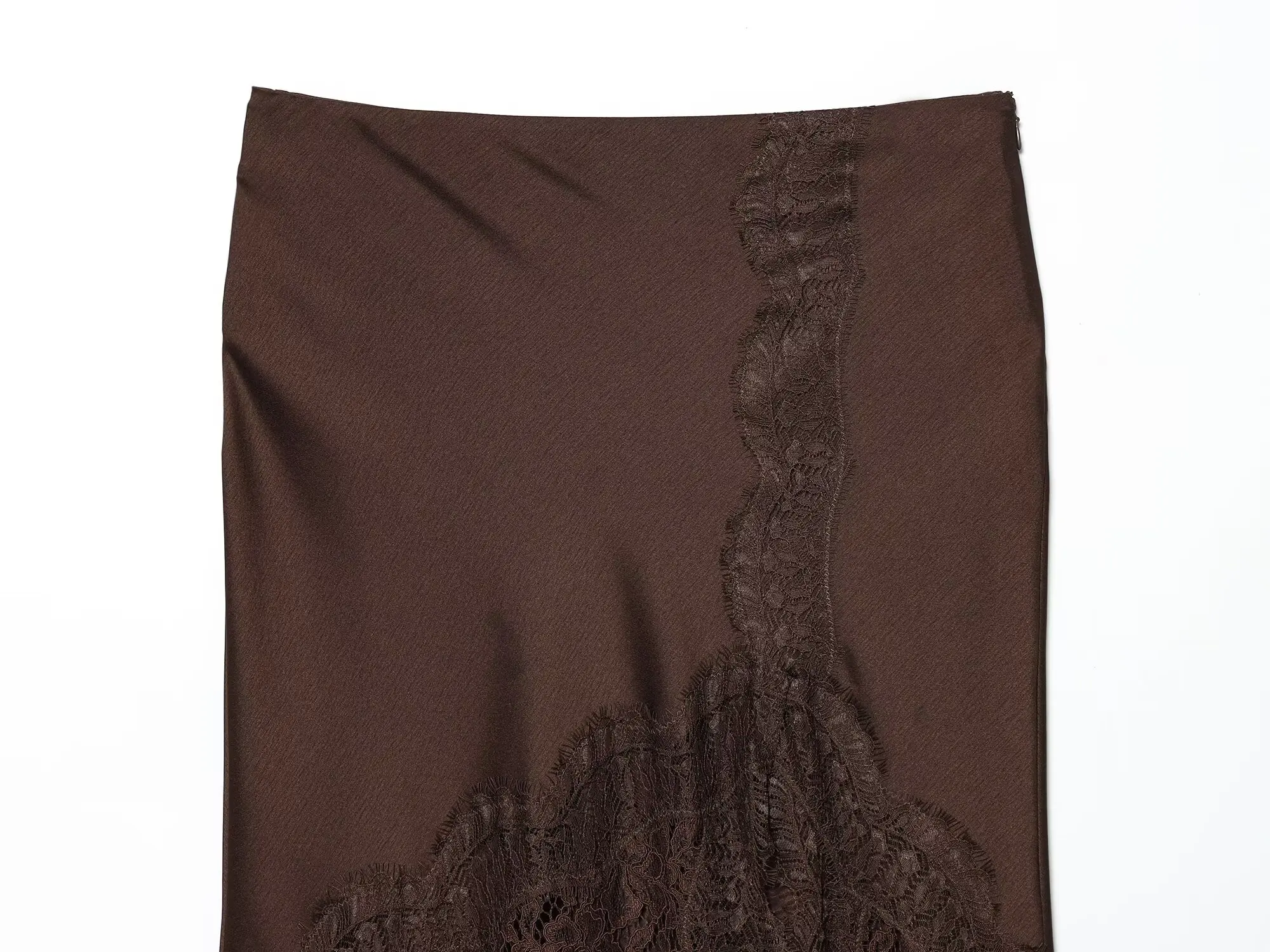 jupe marron à motifs floraux