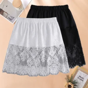 Jupon En Dentelle Court Noir Et Blanc