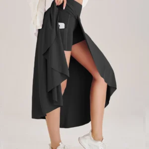 Jupe Short Longue Fendue De Sport