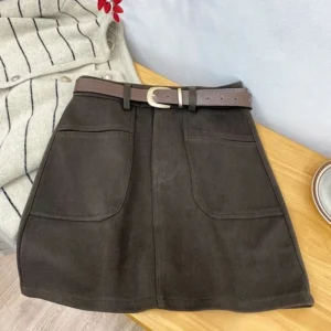 Jupe Trapèze Courte Avec Poches