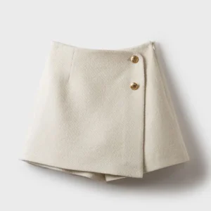Jupe Short Élégante Avec Boutons Décoratif