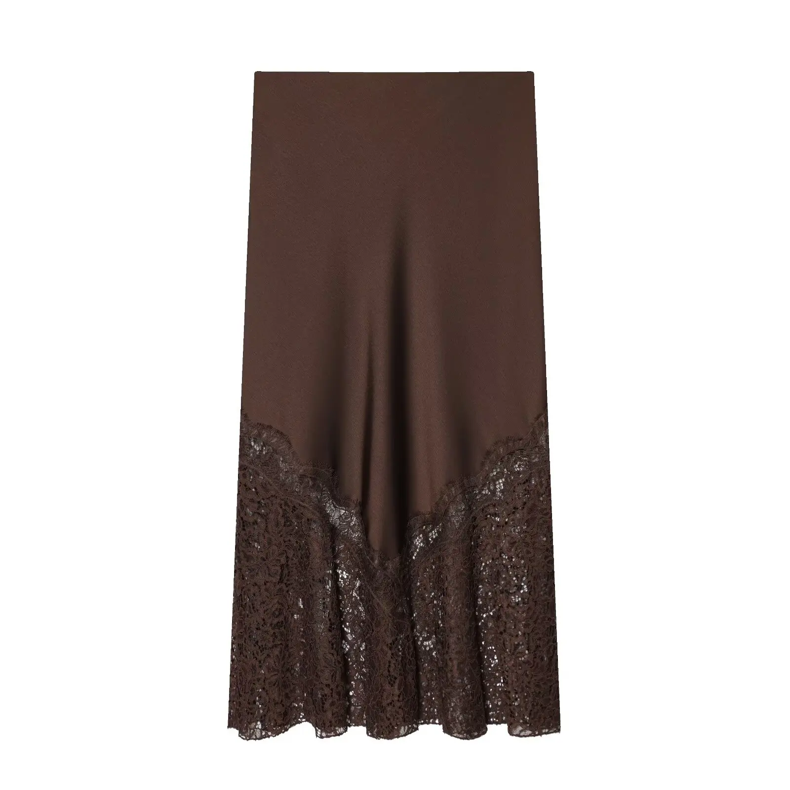 jupe midi casual marron
